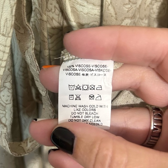 Jen’s Pirate Booty Earth Toned Side Slit Deep V Midi Dress SIZE SMALL - Picture 5 of 6